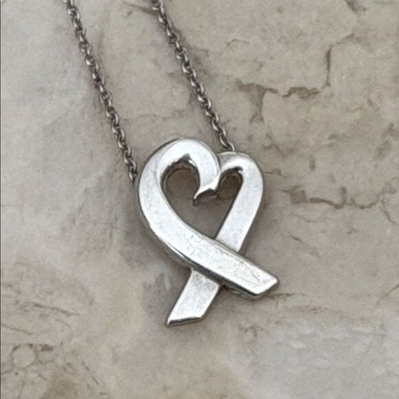 Tiffany & Co. Paloma Picasso Loving Heart Necklace Sterling Silver - Picture 2 of 7